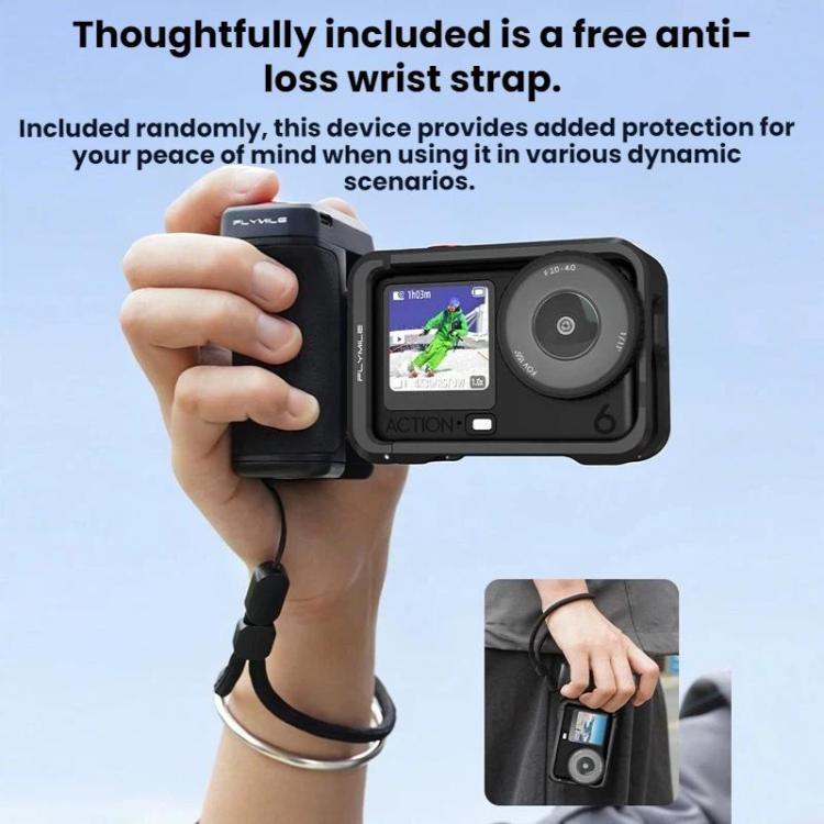 Base magnética de liberación rápida Flymile con mango Bluetooth para fotografía callejera, compatible con DJI Osmo Action 5 Pro / 6.