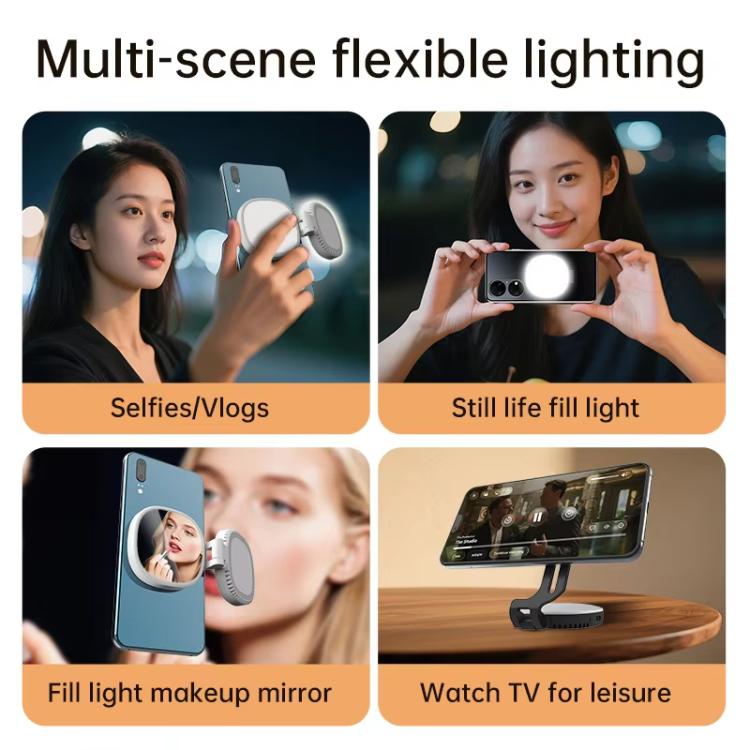 Luz magnética tricolor K10 para teléfono, ideal para transmisiones en vivo, fotografía, belleza, uso portátil y selfies de bolsillo en exteriores.