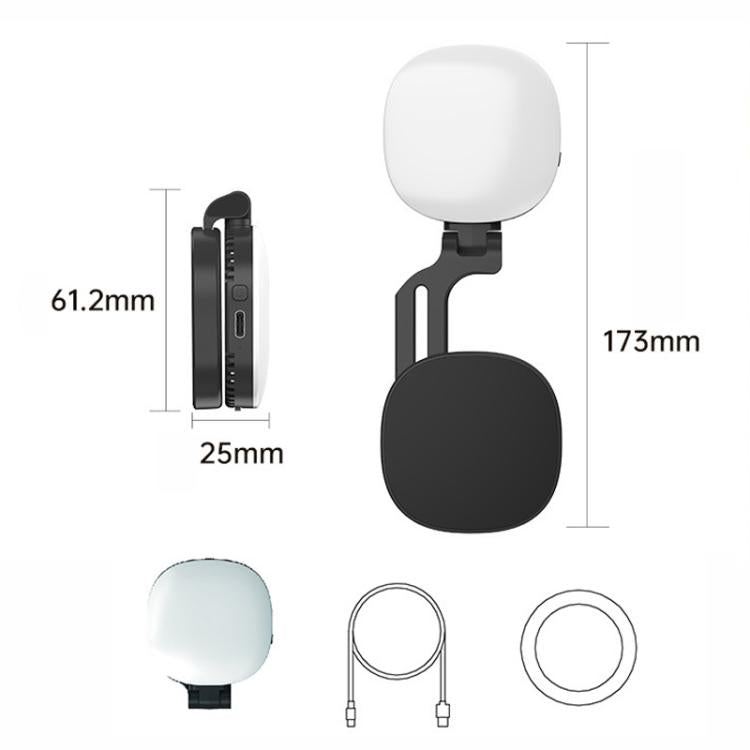 Luz magnética tricolor K10 para teléfono, ideal para transmisiones en vivo, fotografía, belleza, uso portátil y selfies de bolsillo en exteriores.