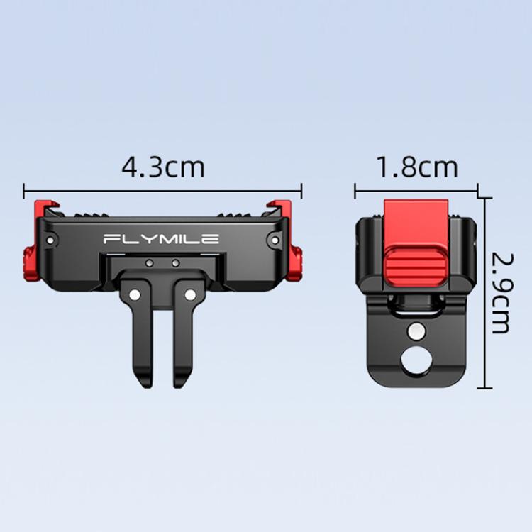 Base adaptadora magnética de liberación rápida Flymile para DJI Osmo 360 / Action 3 / 4 / 5 Pro, Aluminum Alloy