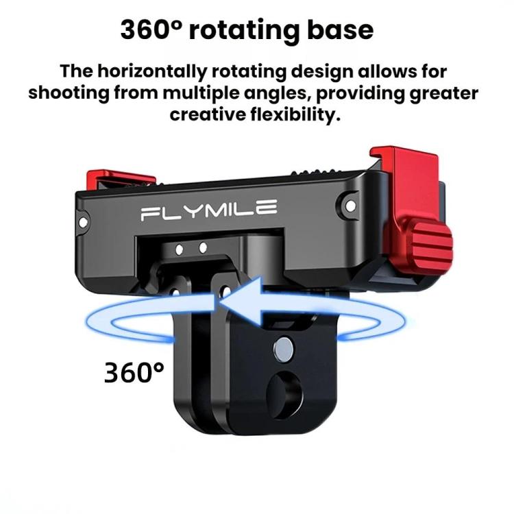 Base adaptadora magnética de liberación rápida Flymile para DJI Osmo 360 / Action 3 / 4 / 5 Pro, Aluminum Alloy