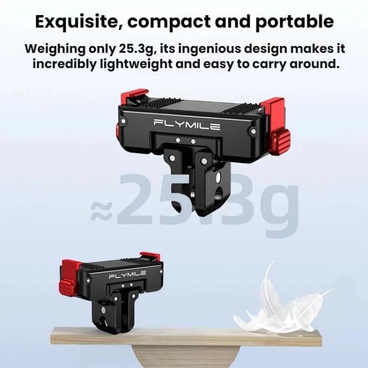 Base adaptadora magnética de liberación rápida Flymile para DJI Osmo 360 / Action 3 / 4 / 5 Pro, Aluminum Alloy