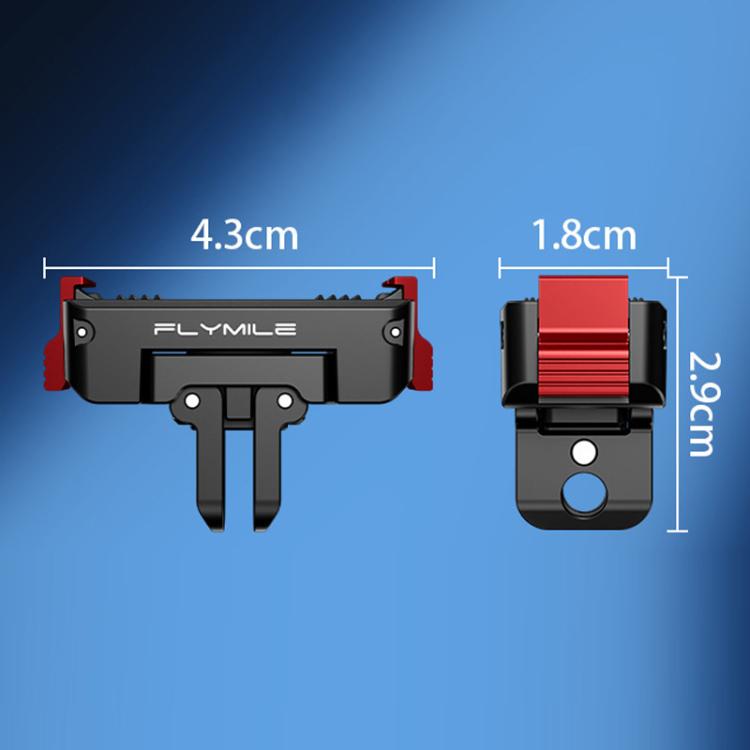 Base adaptadora magnética de liberación rápida Flymile para DJI Osmo 360 / Action 3 / 4 / 5 Pro, Plastic