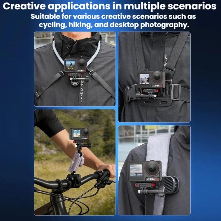 Base adaptadora magnética de liberación rápida Flymile para DJI Osmo 360 / Action 3 / 4 / 5 Pro, Plastic