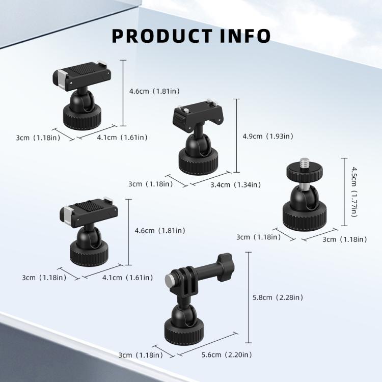 Correa de hombro magnética de liberación rápida para mochila con cámaras de acción BRDRC, For DJI Action 6 / Nano, For DJI Action 3 / 4 / 5Pro / Osmo 360, For Insta360 Ace Pro 1 / 2 / ACE / X5, For Gopro, 1/4 Interface