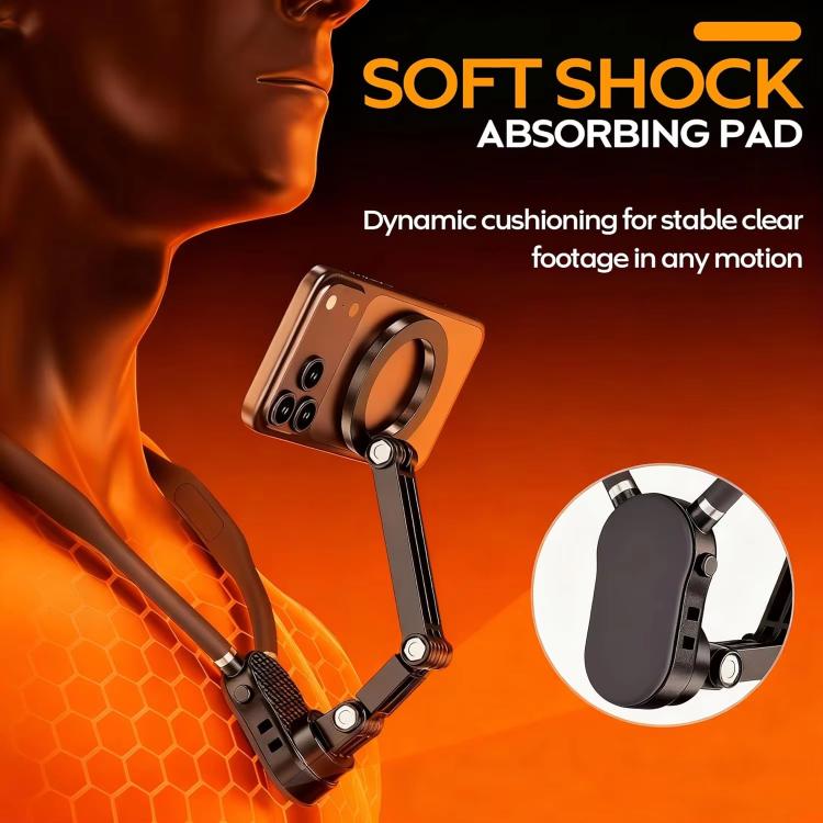 Soporte para teléfono de cuello para ciclismo con vista en primera persona y montaje en el pecho para disparos antivibración, Magnetic, Clip, Action Camera