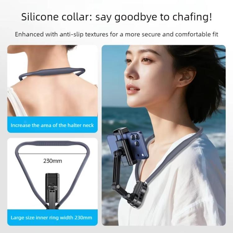 Soporte para teléfono de cuello para ciclismo con vista en primera persona y montaje en el pecho para disparos antivibración, Magnetic, Clip, Action Camera