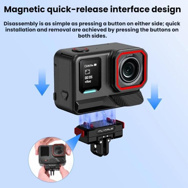 Base giratoria extensible magnética de liberación rápida Flymile para Insta360 Ace Pro 2 / X5