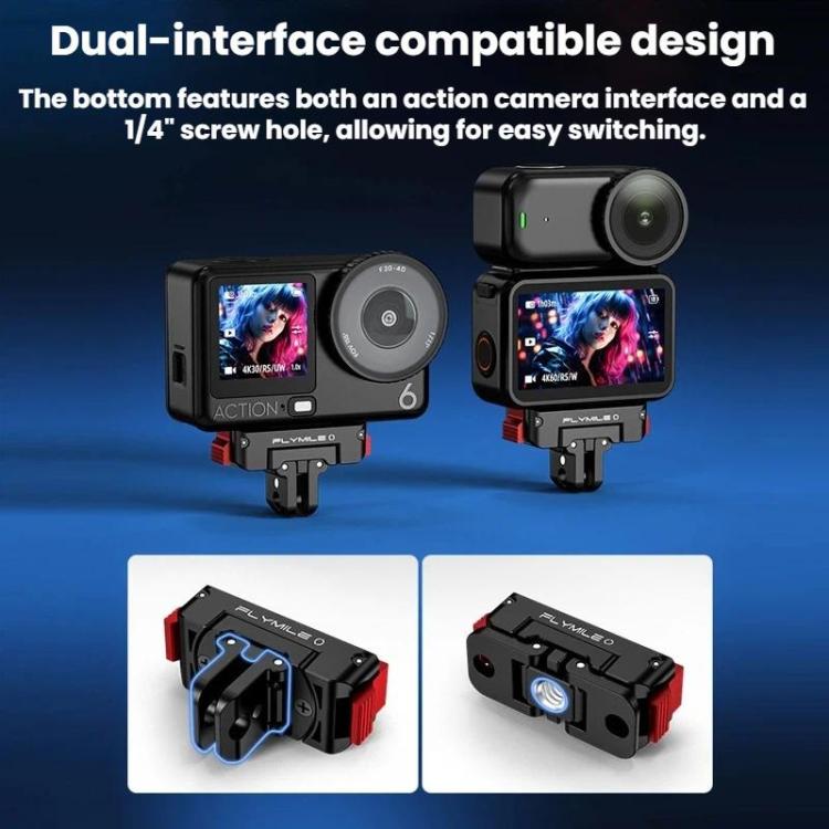 Base de expansión magnética giratoria de liberación rápida para DJI Osmo Action 6