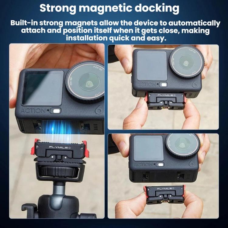 Base de expansión magnética giratoria de liberación rápida para DJI Osmo Action 6