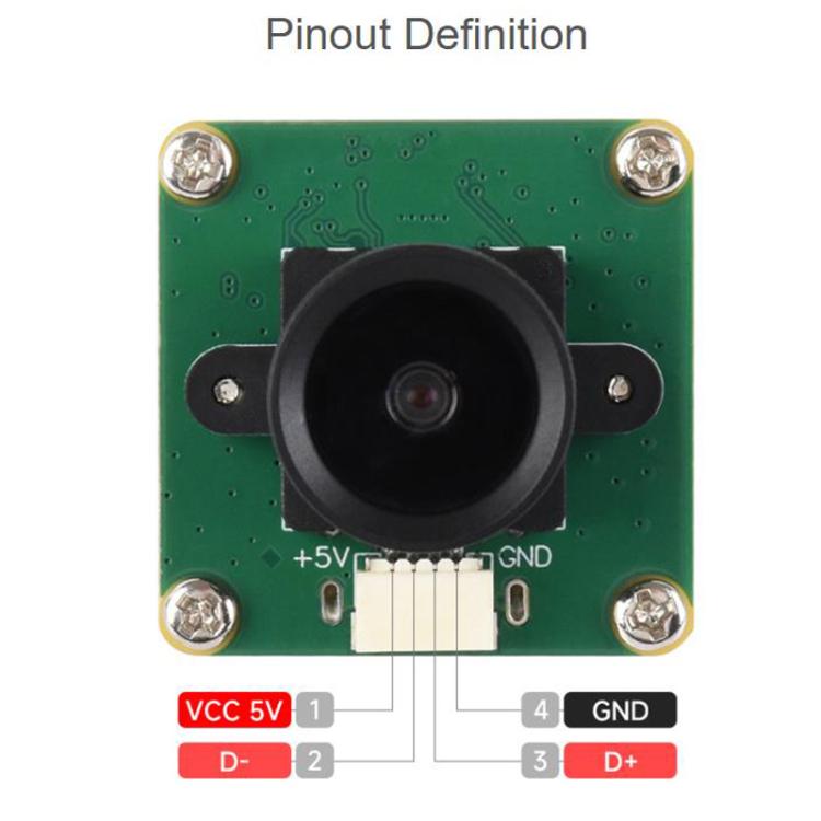 La cámara USB OV2735 de 2 MP admite puerto USB 2.0 tipo C y conector SH1.0 de 4 pines., 33122