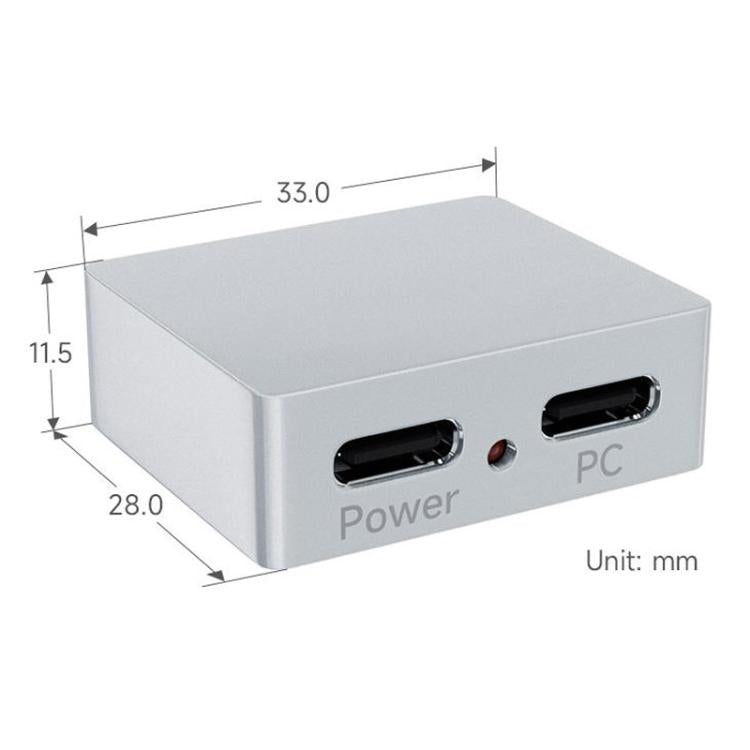 Divisor de alimentación y señal tipo C con carcasa de aleación de aluminio CNC e indicador, Waveshare 33502