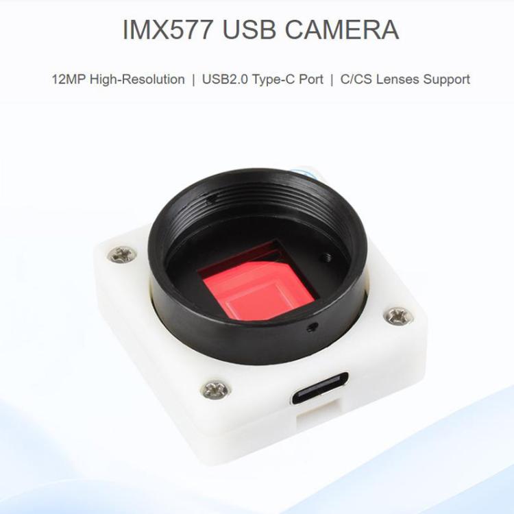 Cámara USB IMX577 de 12 MP con resolución de 3840 x 3024, Plug and Play y compatible con lentes C/CS., 33161