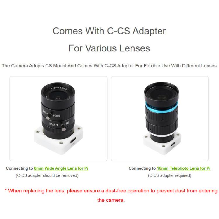 Cámara USB IMX577 de 12 MP con resolución de 3840 x 3024, Plug and Play y compatible con lentes C/CS., 33161