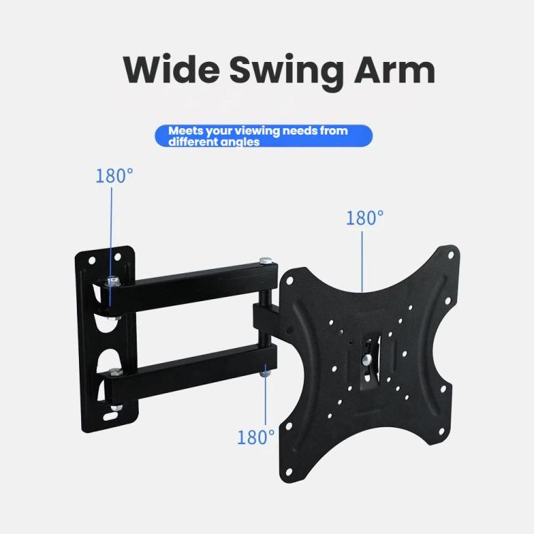 Soporte de pared articulado para TV con brazo amplio giratorio, extensible e inclinable para televisores y monitores de 14 a 55 pulgadas., 117B, 117B-2