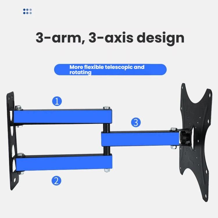 Soporte de pared articulado para TV con brazo amplio giratorio, extensible e inclinable para televisores y monitores de 14 a 55 pulgadas., 117B, 117B-2