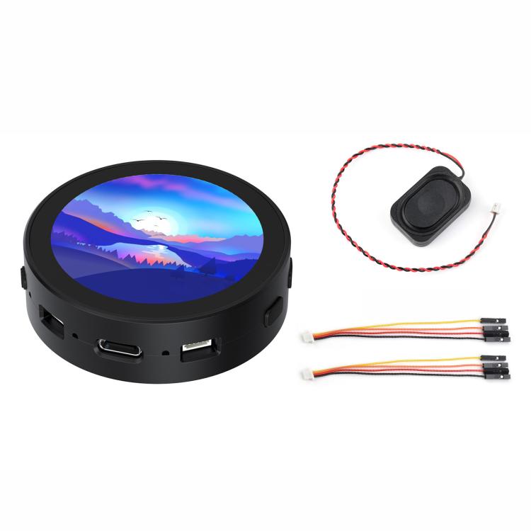 Placa de desarrollo LCD redonda RP2350 de 1,85 pulgadas, 360 × 360, 65.000 colores, diseño de doble núcleo y doble arquitectura., Standard, With Speaker No Battery