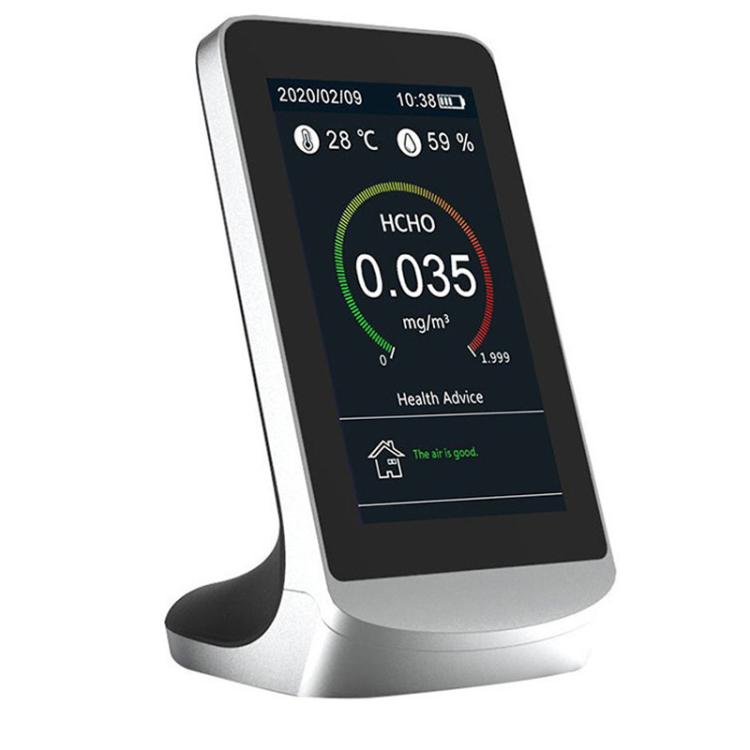 Monitor de calidad del aire 10 en 1 con exportación de datos a PC. Detector de CO2, PM2.5, PM10, HCHO, TVOC, temperatura y humedad., DM72B