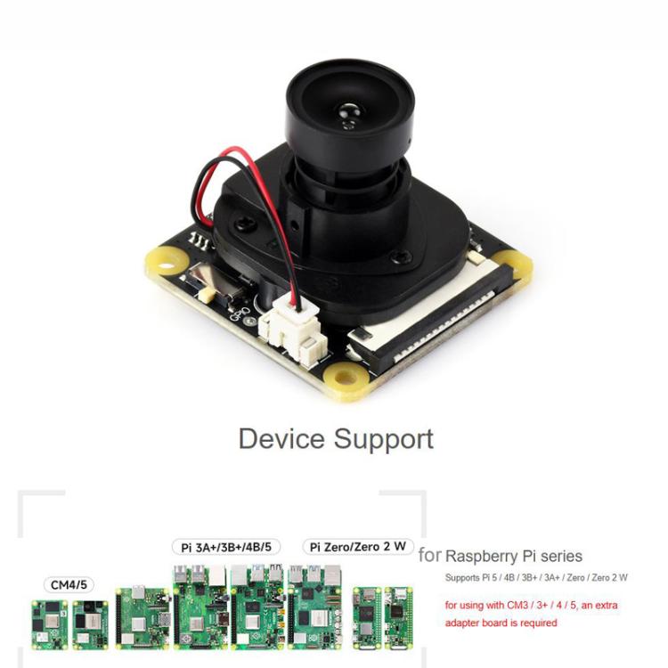 Cámara WAVESHARE IMX327 de 2 MP con filtro IR-CUT, sensor de visión nocturna, compatible con placas Raspberry Pi., 33322