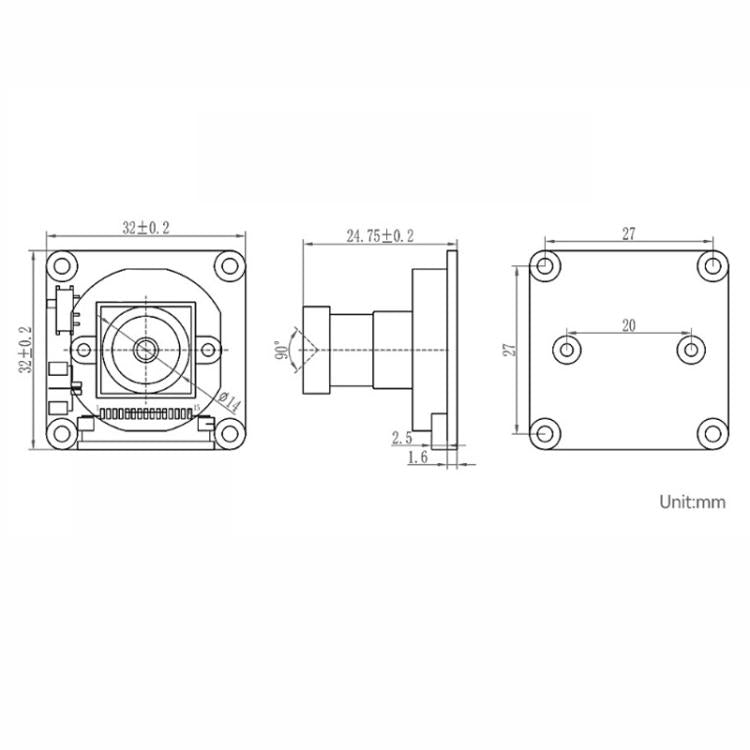Cámara WAVESHARE IMX327 de 2 MP con filtro IR-CUT, sensor de visión nocturna, compatible con placas Raspberry Pi., 33322