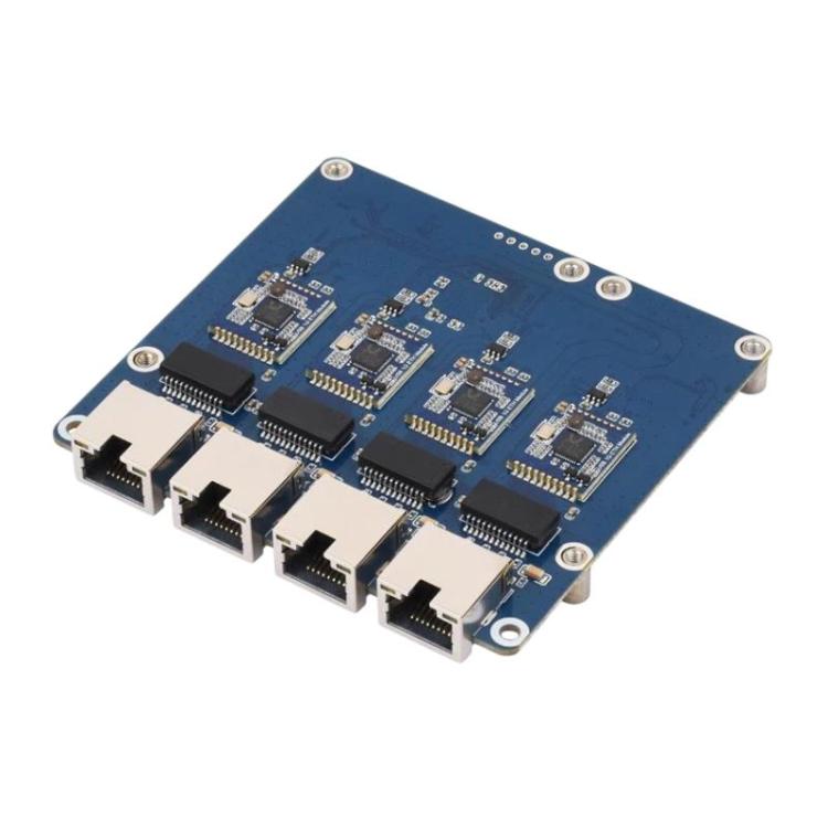 Placa adaptadora Waveshare PCIe a puerto ETH de 4 canales, compatible con Raspberry Pi OS, sin necesidad de controladores, Plug and Play., Gigabit ETH, 2.5G ETH