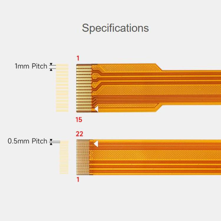 Cable flexible Waveshare FPC CSI para Raspberry Pi 5, de 22 pines a 15 pines, apto para cámaras CSI., 200mm, 300mm, 500mm
