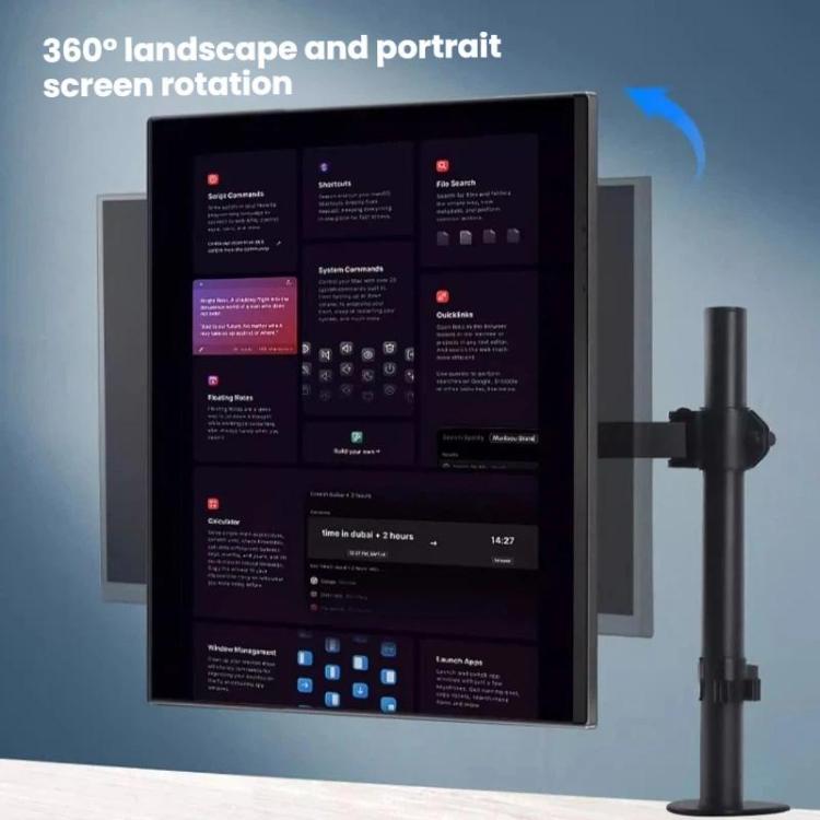 Soporte de escritorio con abrazadera para monitor, brazo telescópico y poste ajustable en altura de 40 cm para pantallas de ordenador., Pole Mount
