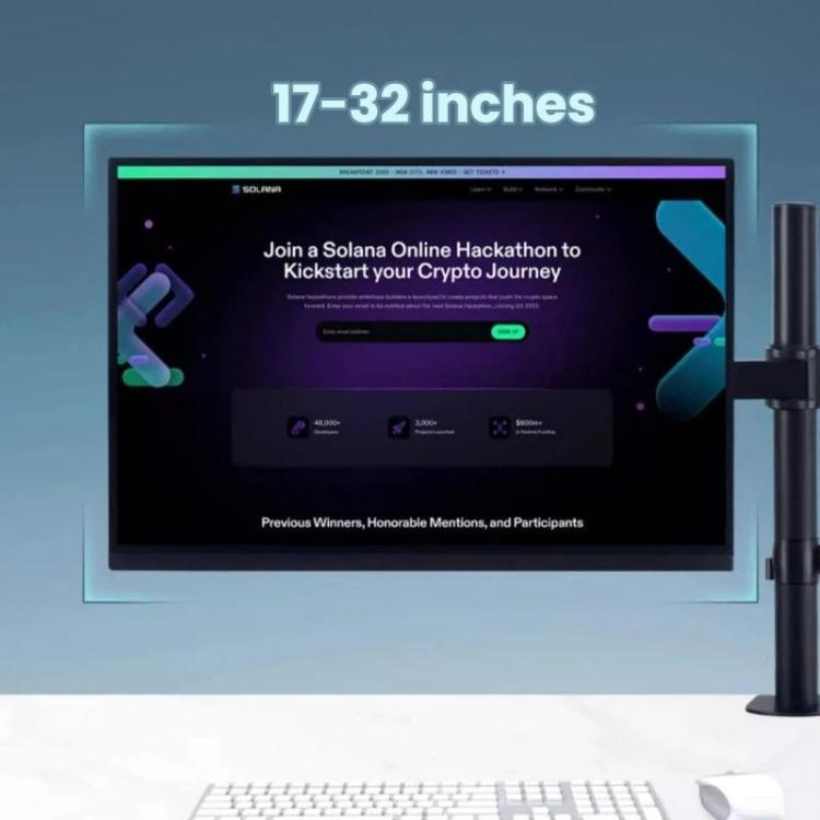 Soporte de escritorio con abrazadera para monitor, brazo telescópico y poste ajustable en altura de 40 cm para pantallas de ordenador., Pole Mount