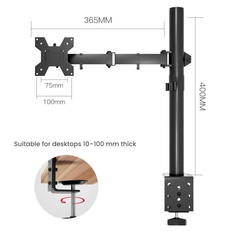 Soporte de escritorio con abrazadera para monitor, brazo telescópico y poste ajustable en altura de 40 cm para pantallas de ordenador., Pole Mount