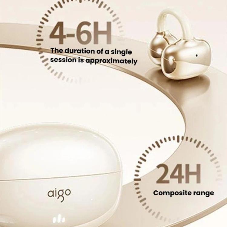 Auriculares inalámbricos Bluetooth de conducción ósea aigo CJ195, con clip para la oreja, ideales para deportes y correr.