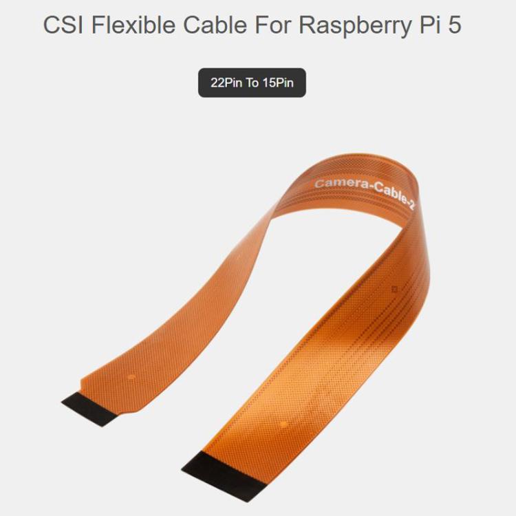 Cable flexible FPC CSI de 22 pines a 15 pines para módulos de cámara CSI de Raspberry Pi 5, Waveshare 25920