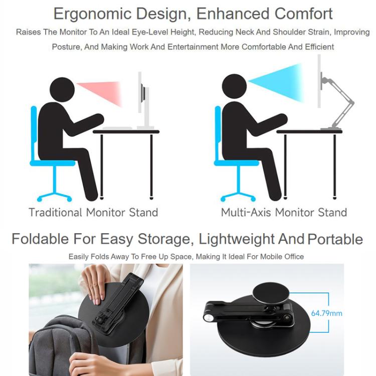 Soporte magnético ajustable portátil para monitor WAVESHARE, compatible con monitores de 4 a 18,5 pulgadas., Magnetic 4-18.5 inch Monitors