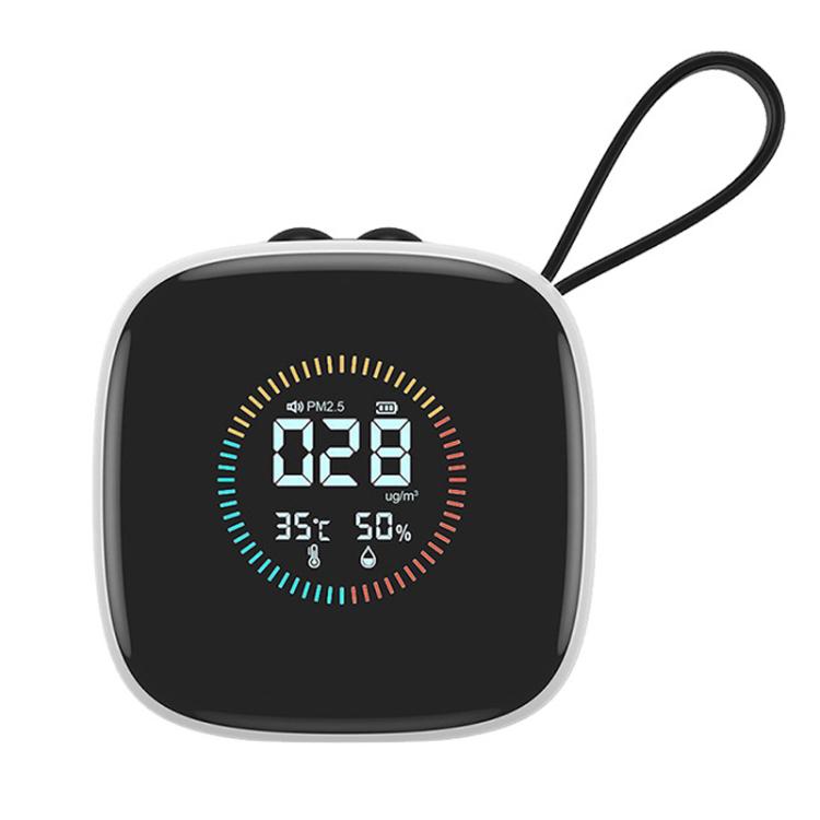 Detector mini PM2.5 con monitor de temperatura y humedad, batería recargable y pantalla LCD en tiempo real., DM1210A