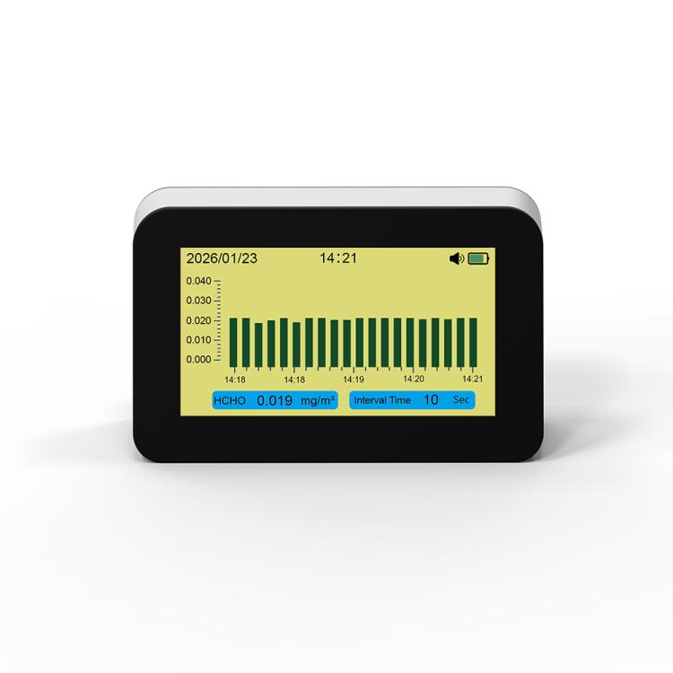 Monitor de calidad del aire 9 en 1 para HCHO/PM2.5/CO2/TVOC, temperatura y humedad, AQI, alarma ajustable, carga USB tipo C, DM368