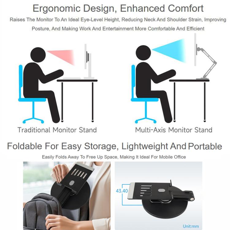 Soporte ajustable portátil para monitor WAVESHARE, compatible con monitores de 4 a 18,5 pulgadas., 4-18.5 inch Monitors