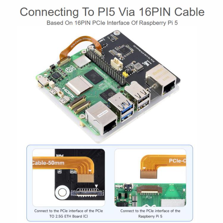 Placa PCIe T 2.5G ETH para Raspberry Pi 5, 33042