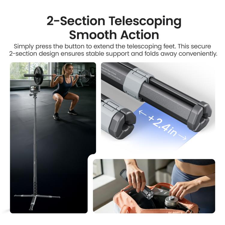 Trípode extensible de metal aMagisn para cámaras deportivas, cámaras sin espejo y smartphones., AM38