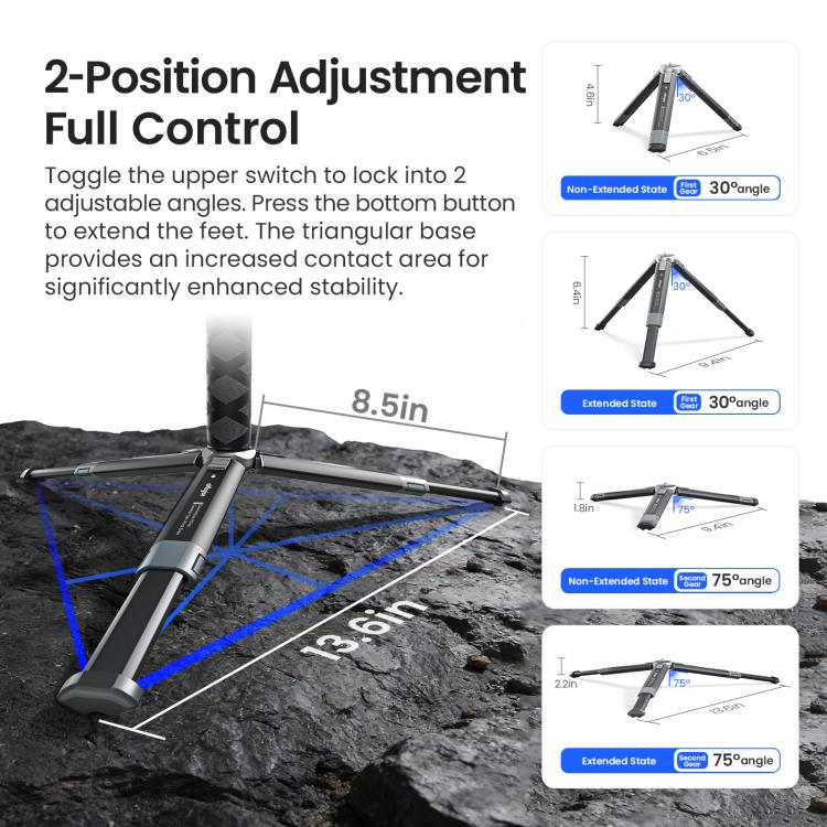 Trípode extensible de metal aMagisn para cámaras deportivas, cámaras sin espejo y smartphones., AM38