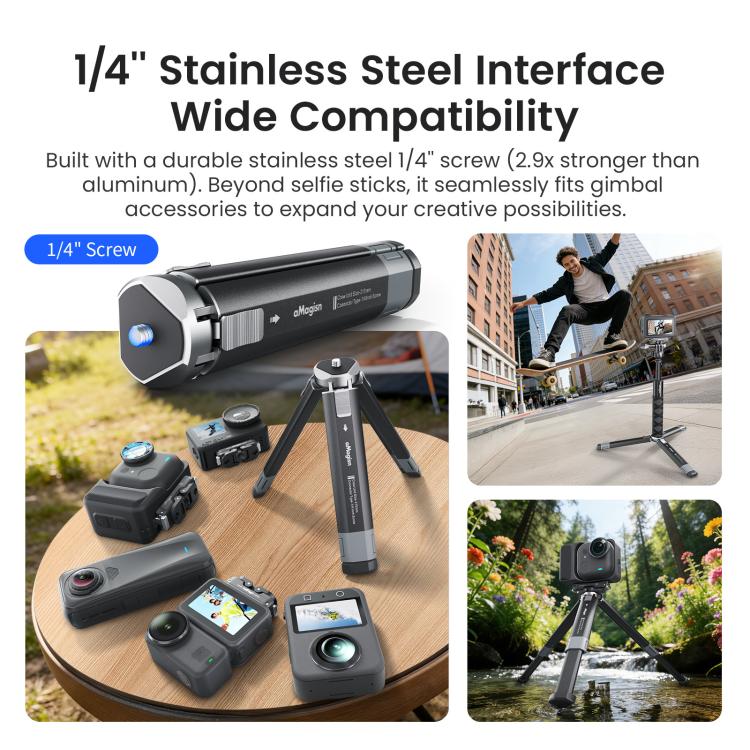 Trípode extensible de metal aMagisn para cámaras deportivas, cámaras sin espejo y smartphones., AM38