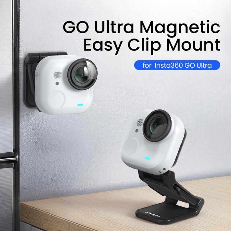 Para Insta360 GO Ultra Magnetic Easy Clip AMagisn Mount Ángulo ajustable de 180 grados para tomas POV flexibles