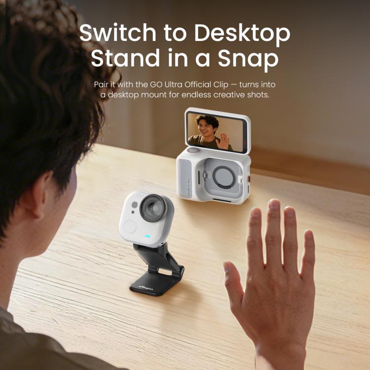 Para Insta360 GO Ultra Magnetic Easy Clip AMagisn Mount Ángulo ajustable de 180 grados para tomas POV flexibles