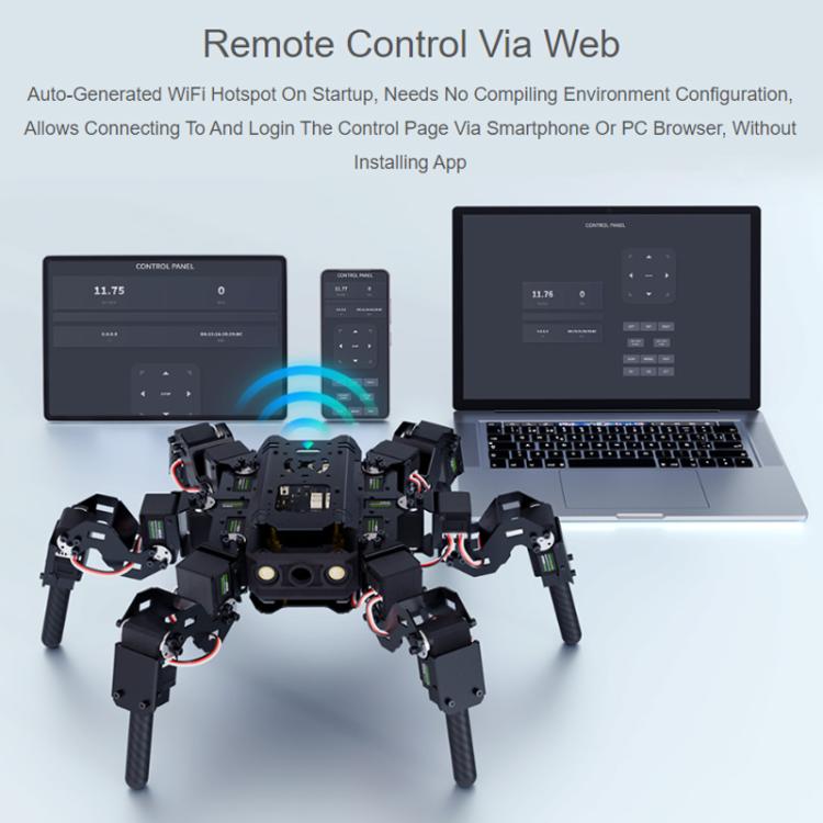 Robot hexápodo biónico autoequilibrado controlado por ESP32 de código abierto de WAVESHARE