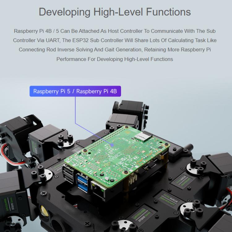 Robot hexápodo biónico autoequilibrado controlado por ESP32 de código abierto de WAVESHARE