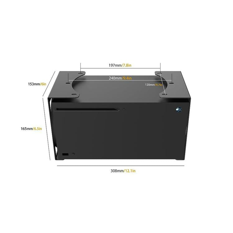Soporte organizador oculto de metal para montaje debajo del escritorio de Xbox Series X que ahorra espacio.