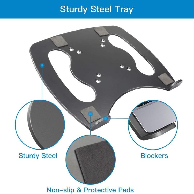 Adaptador metálico para soporte VESA de portátil, compatible con brazos de monitor de 100x100 mm, soporte ventilado universal para portátiles., TP-001