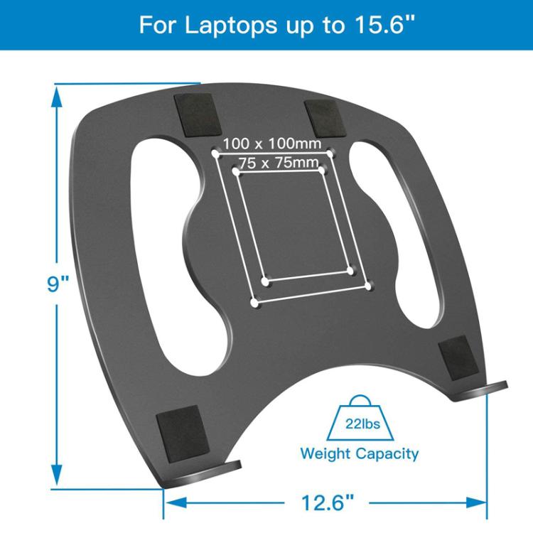Adaptador metálico para soporte VESA de portátil, compatible con brazos de monitor de 100x100 mm, soporte ventilado universal para portátiles., TP-001