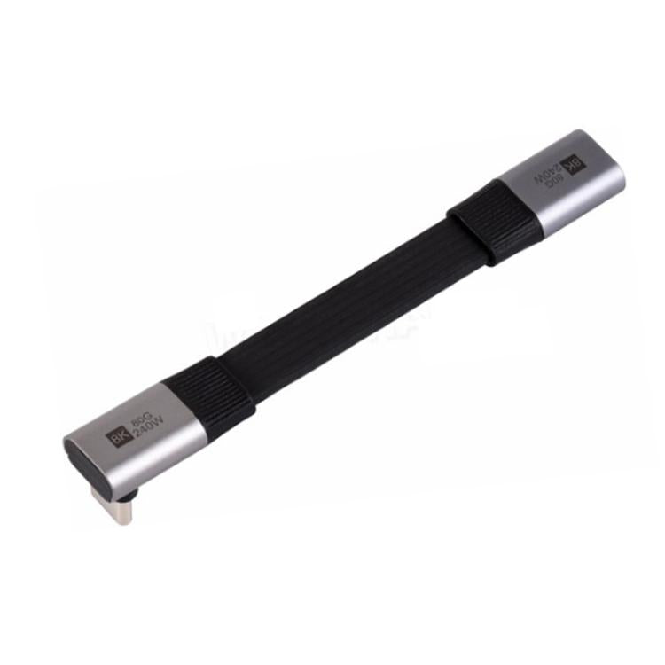 Cable de extensión WAVESHARE USB4 V2.0 Tipo-C para transmisión de video de alta definición de 80 Gbps, Straight Head, 90-Degree Bend Head