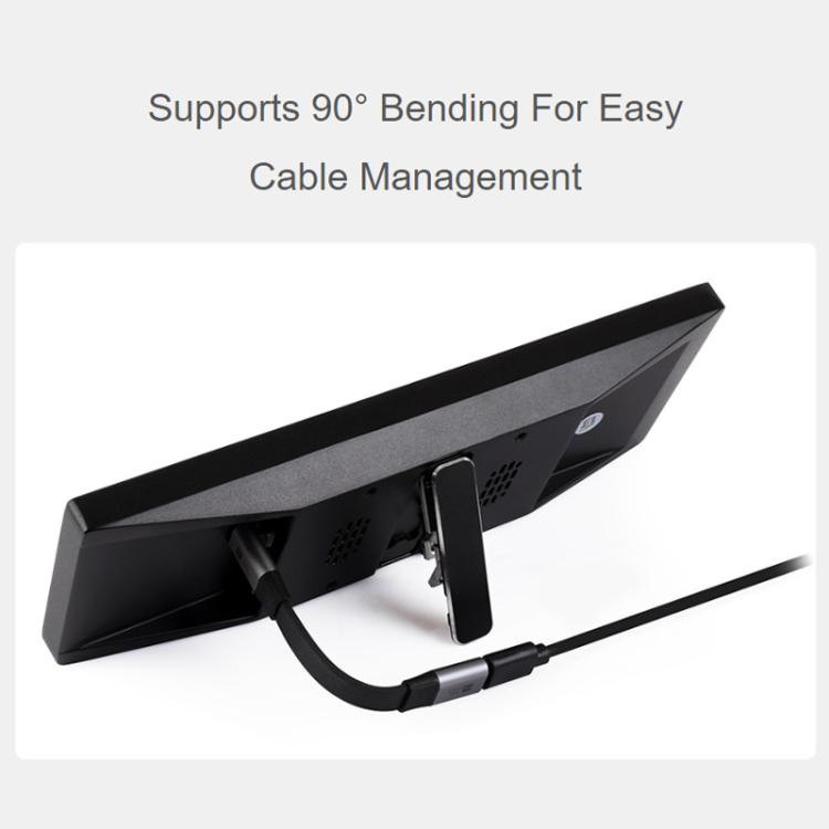 Cable de extensión WAVESHARE USB4 V2.0 Tipo-C para transmisión de video de alta definición de 80 Gbps, Straight Head, 90-Degree Bend Head
