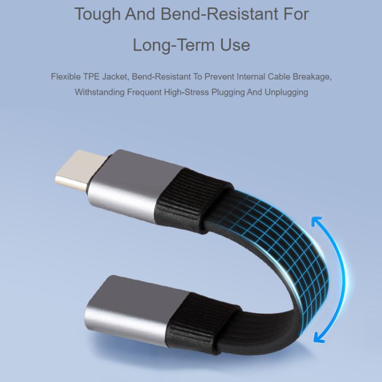 Cable de extensión WAVESHARE USB4 V2.0 Tipo-C para transmisión de video de alta definición de 80 Gbps, Straight Head, 90-Degree Bend Head