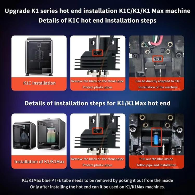 Kit de cabezal de impresión cerámico de alto flujo para impresoras Creality K1 / K1C / K1 Max, 0.2mm, 0.4mm, 0.6mm, 0.8mm, Without Heatsink 0.2mm, Without Heatsink 0.4mm, Without Heatsink 0.6mm, Without Heatsink 0.8mm, 0.2mm For Machines After 2025    ...